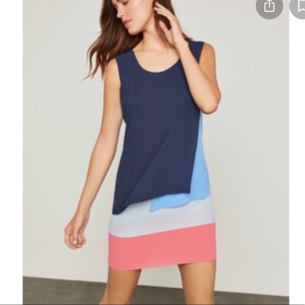 NEW! BCBGMAXAZRIA HALEY COLORBLOCK TIERED TANK DRESS NWT 6443
